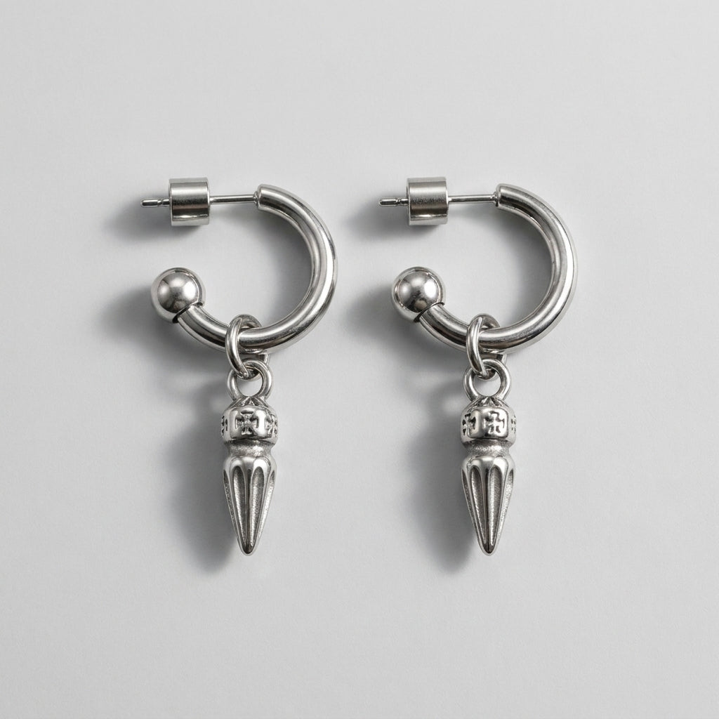 Textured Spike Drop Earrings