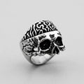 Twisted Flame Skull Signet Ring